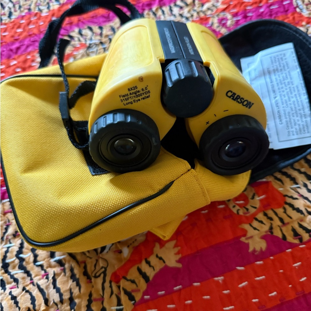 Cstar Optics 8x25mm Waterproof Binoculars-Nitrogen Filled Yellow Binoculars Case